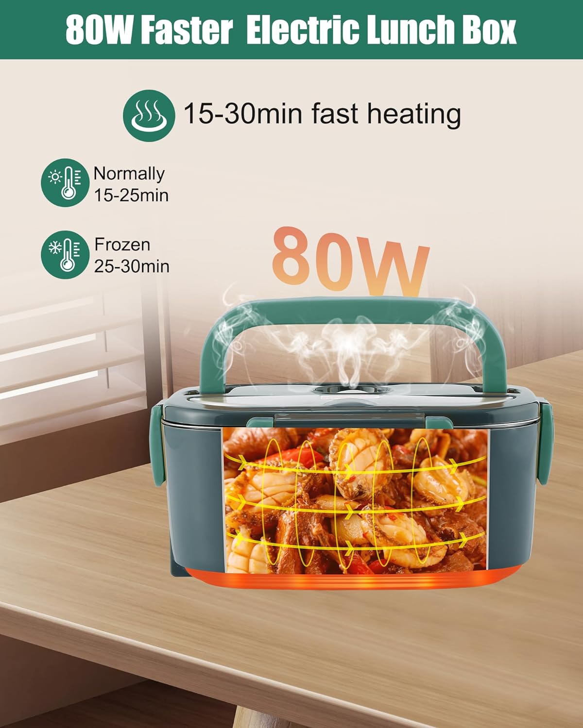 COMFORTING PLACE™ Electric Lunch Box Food Warmer Portable Food Heater for Car Or Home